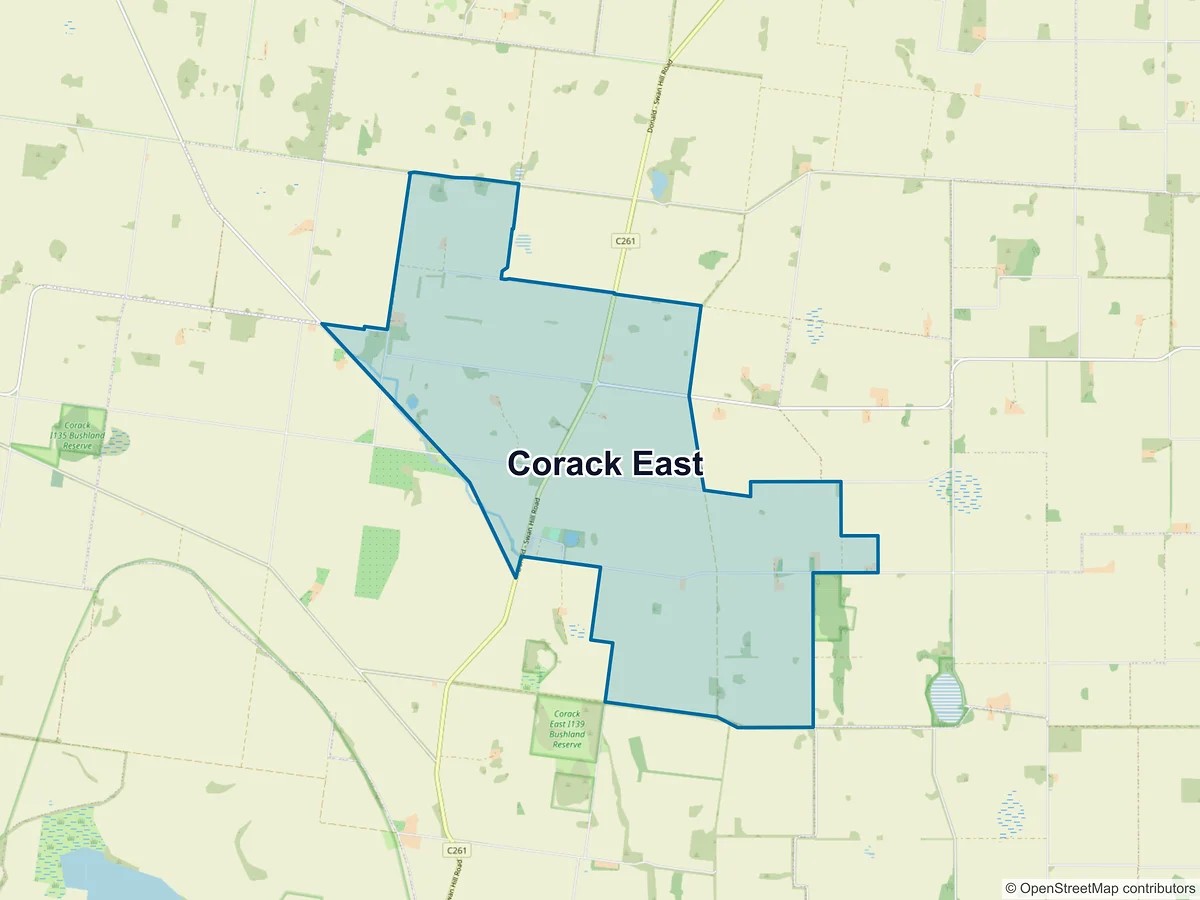 Map of Corack East, VIC, Australia