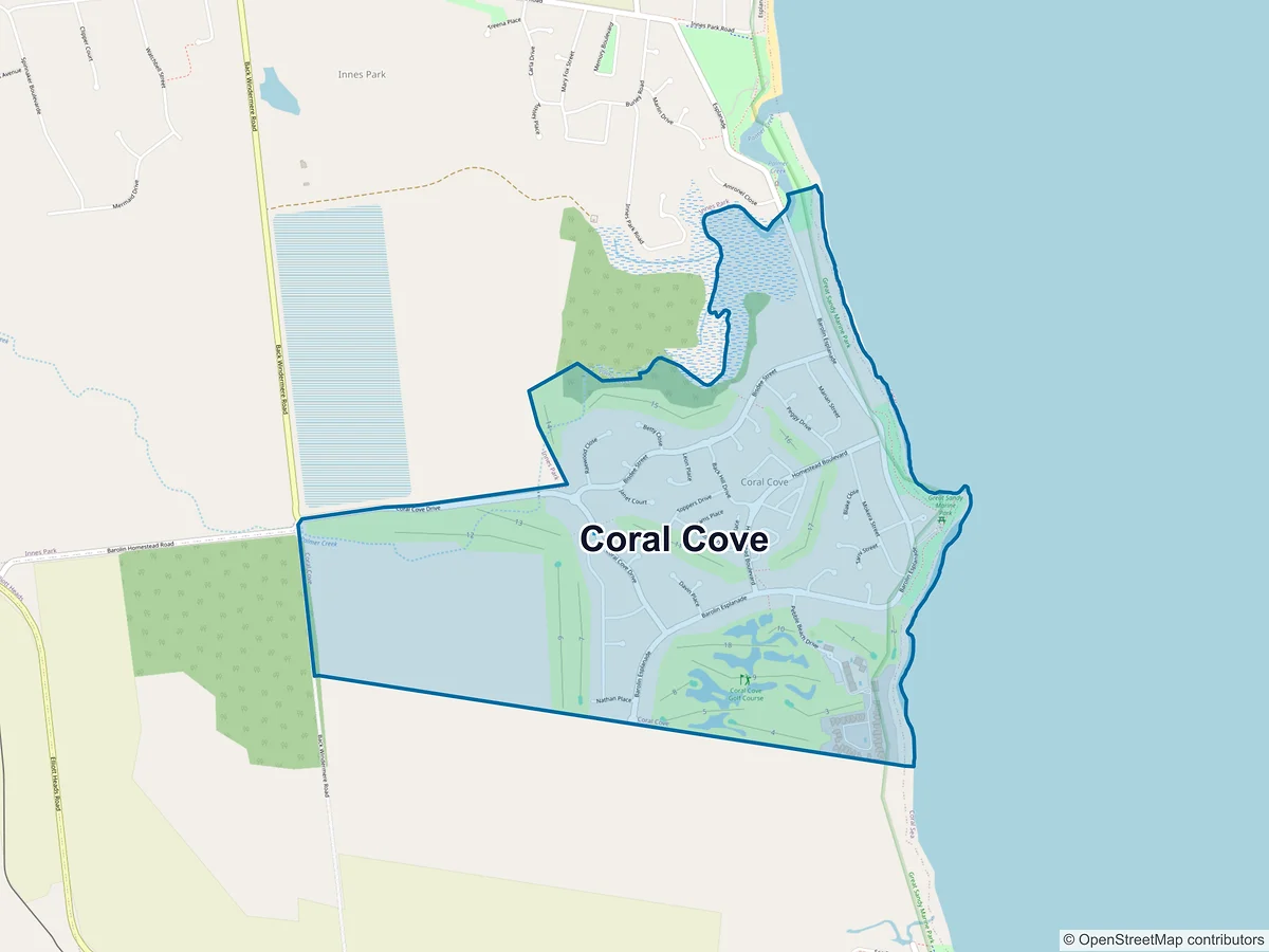 Map of Coral Cove, QLD, Australia