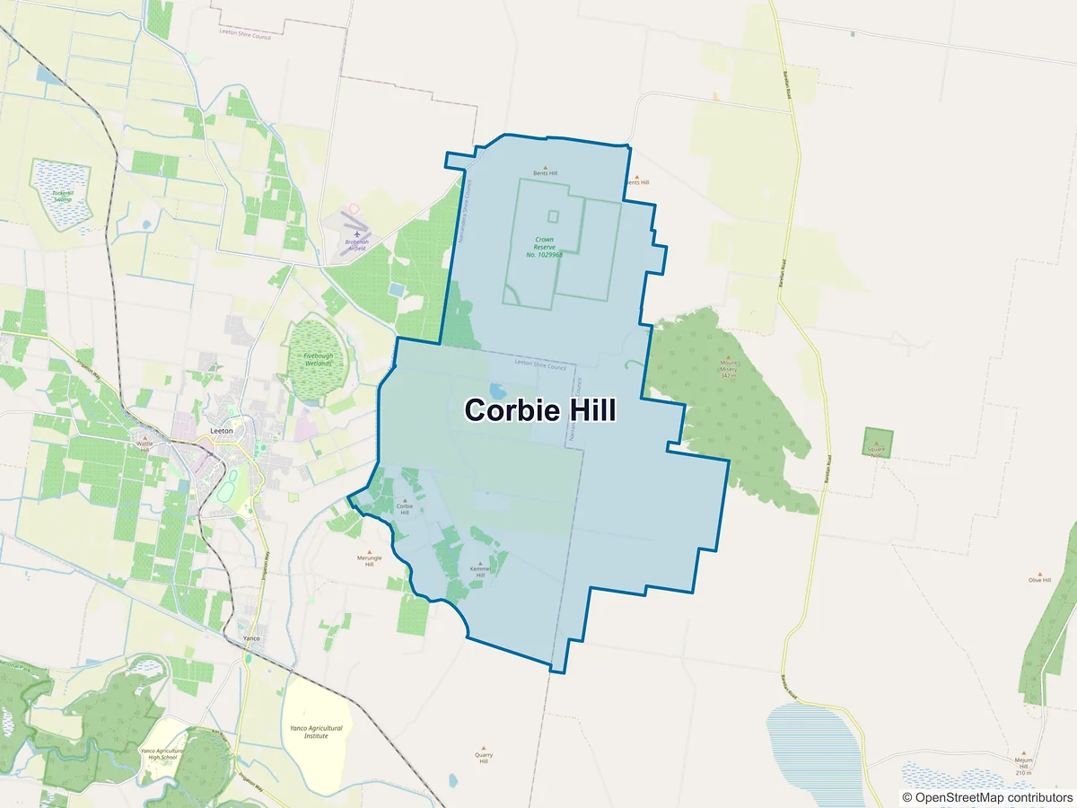 Map of Corbie Hill, NSW, Australia