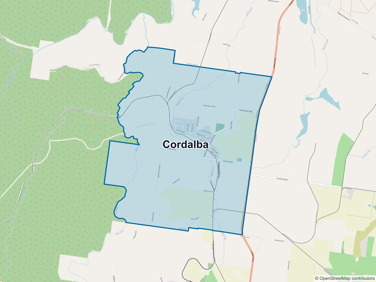 Map of Cordalba, QLD, Australia
