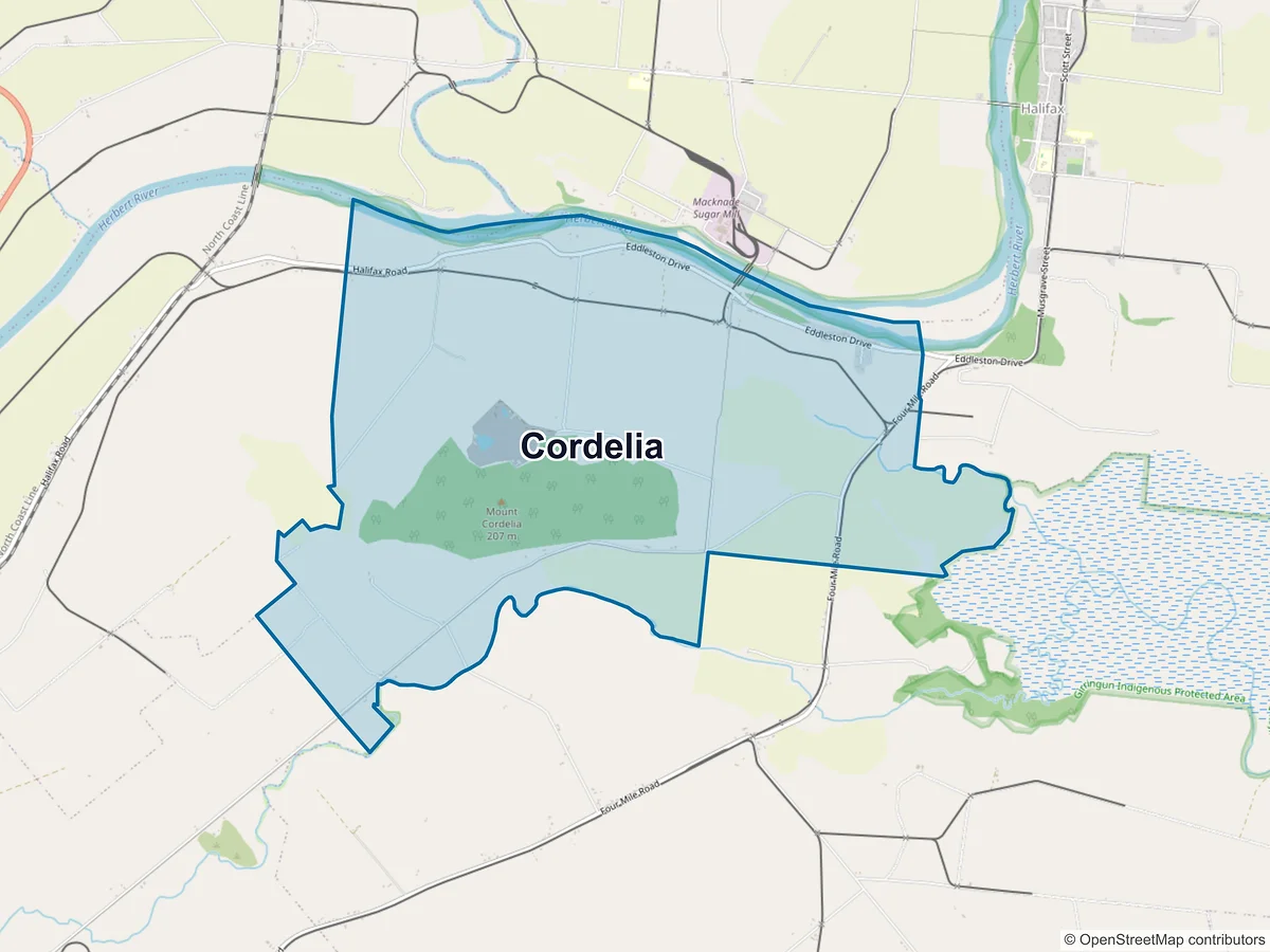 Map of Cordelia, QLD, Australia