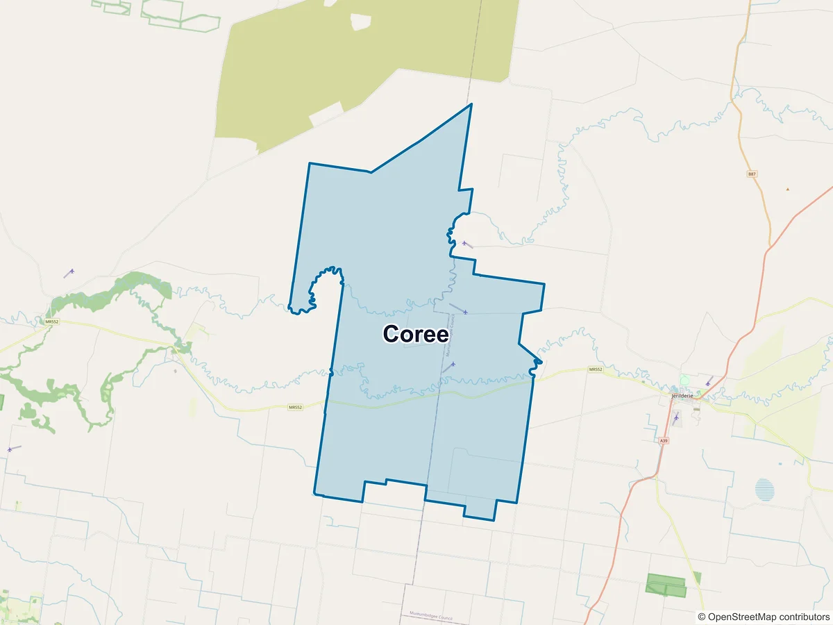 Map of Coree, NSW, Australia