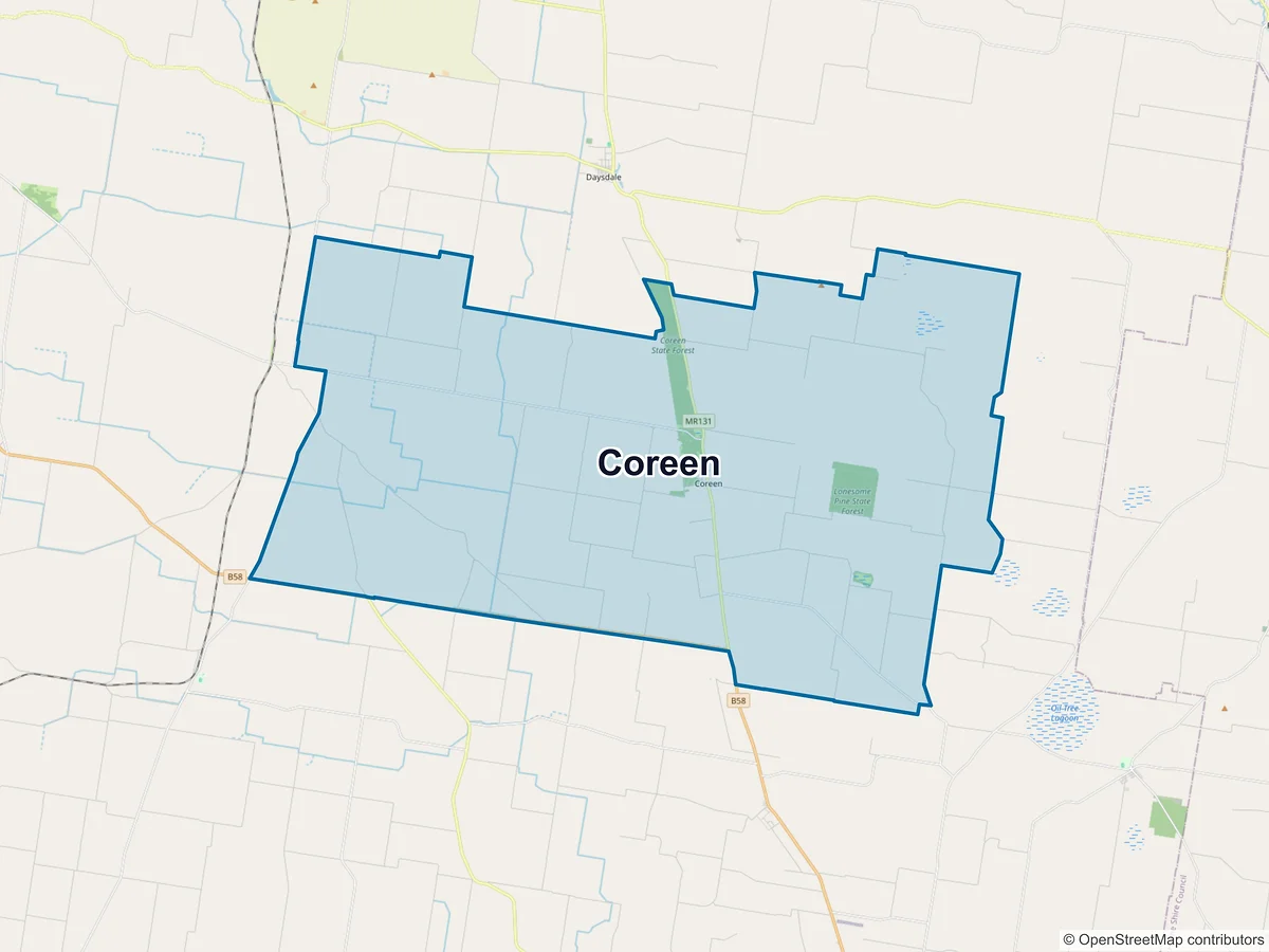 Map of Coreen, NSW, Australia