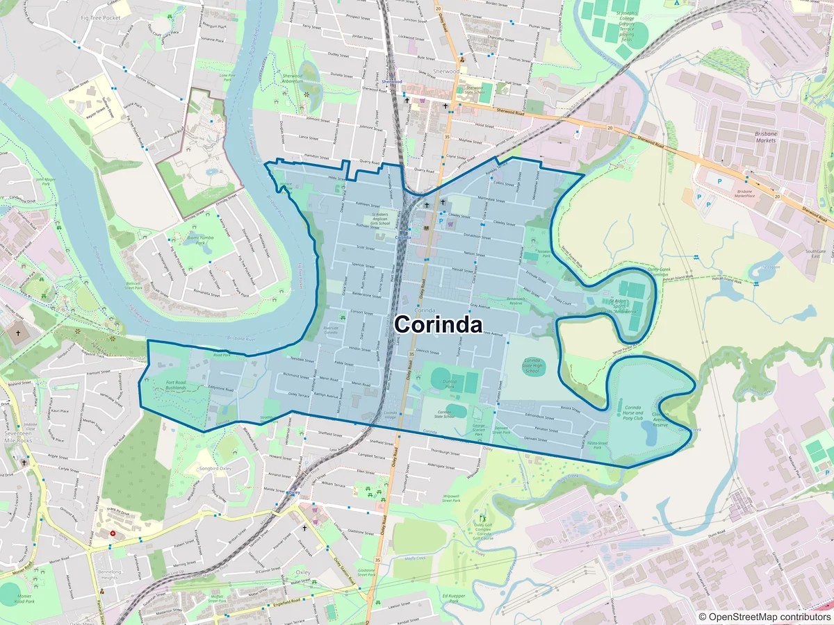 Map of Corinda, QLD, Australia