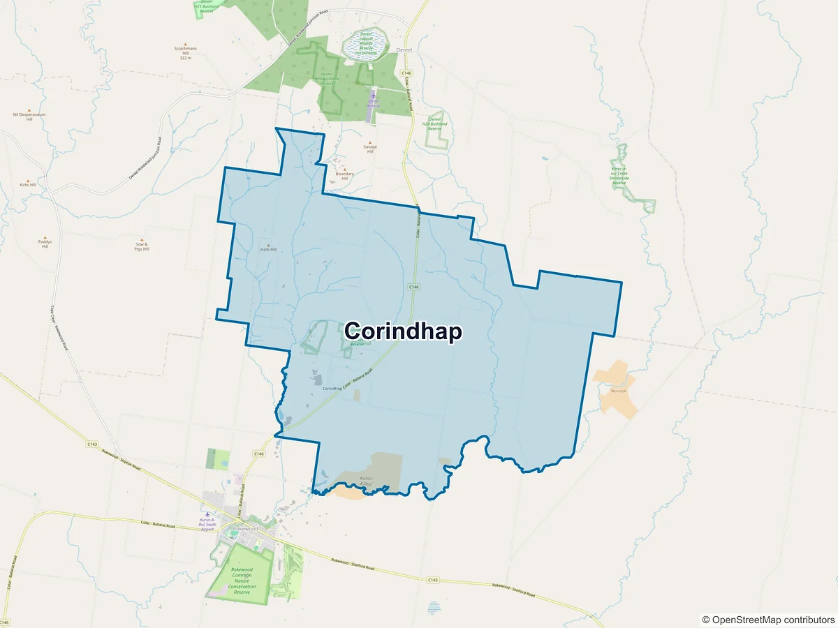 Map of Corindhap, VIC, Australia