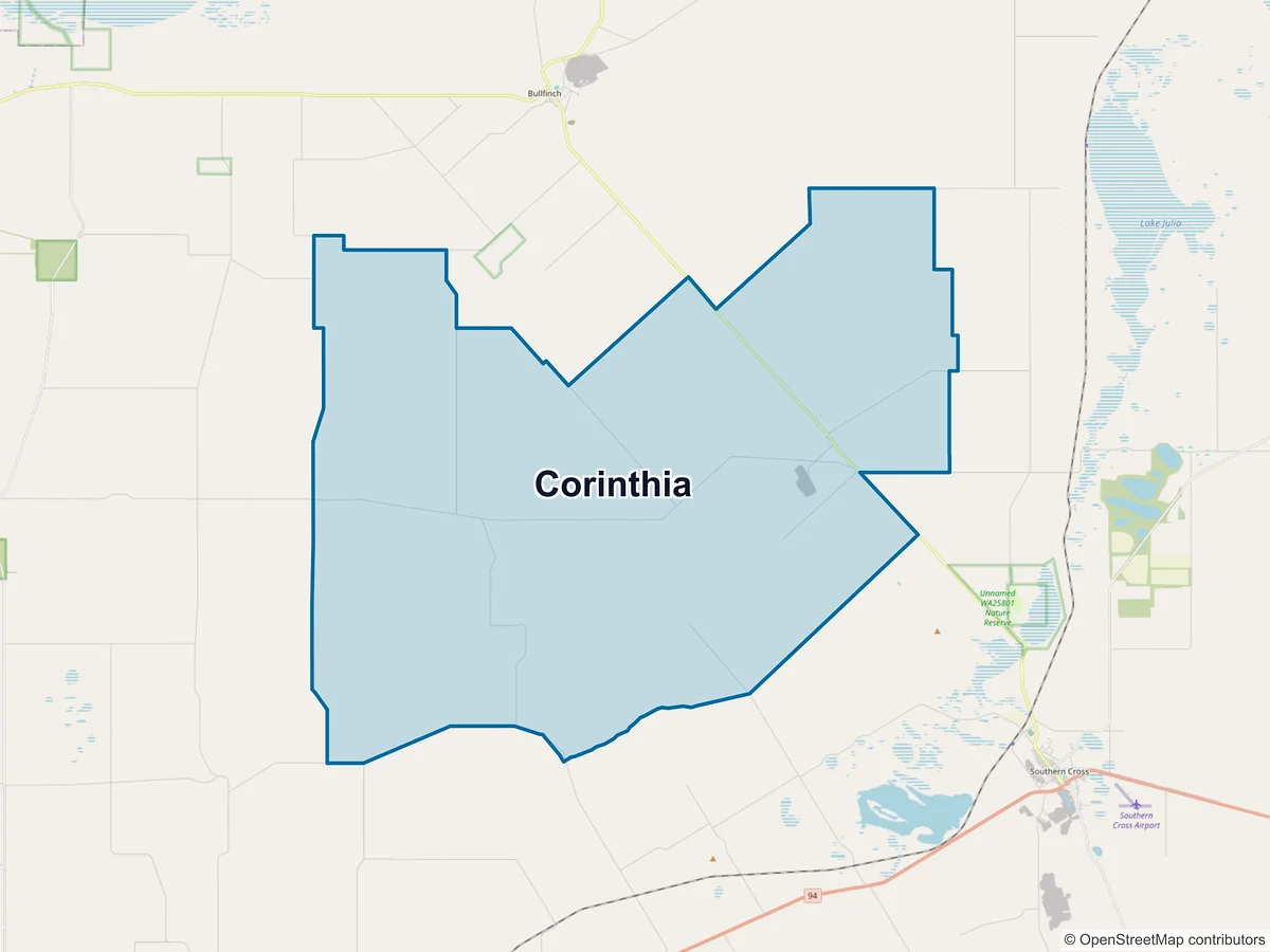 Map of Corinthia, WA, Australia