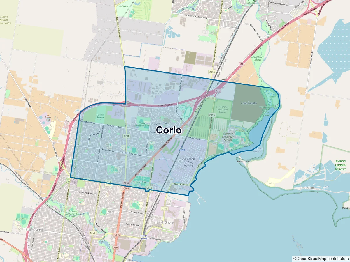 Map of Corio, VIC, Australia