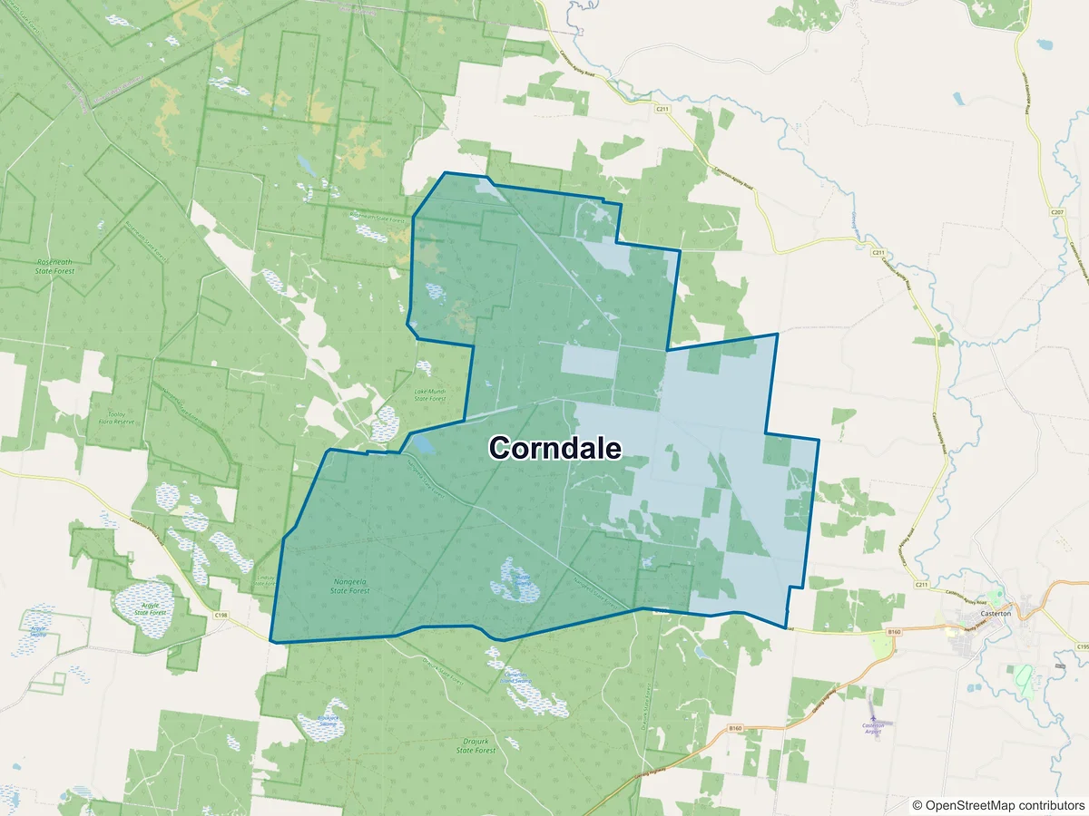 Map of Corndale, VIC, Australia