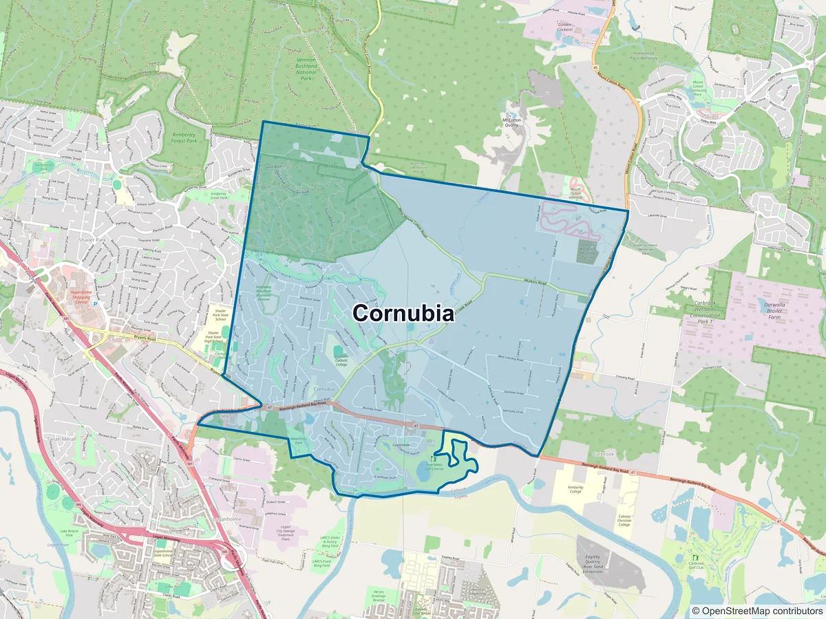 Map of Cornubia, QLD, Australia