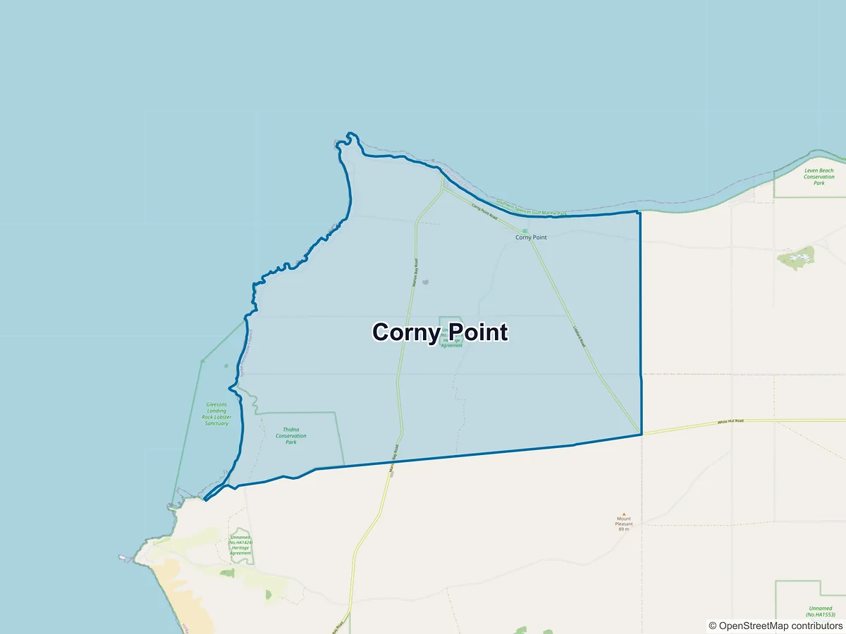 Map of Corny Point, SA, Australia