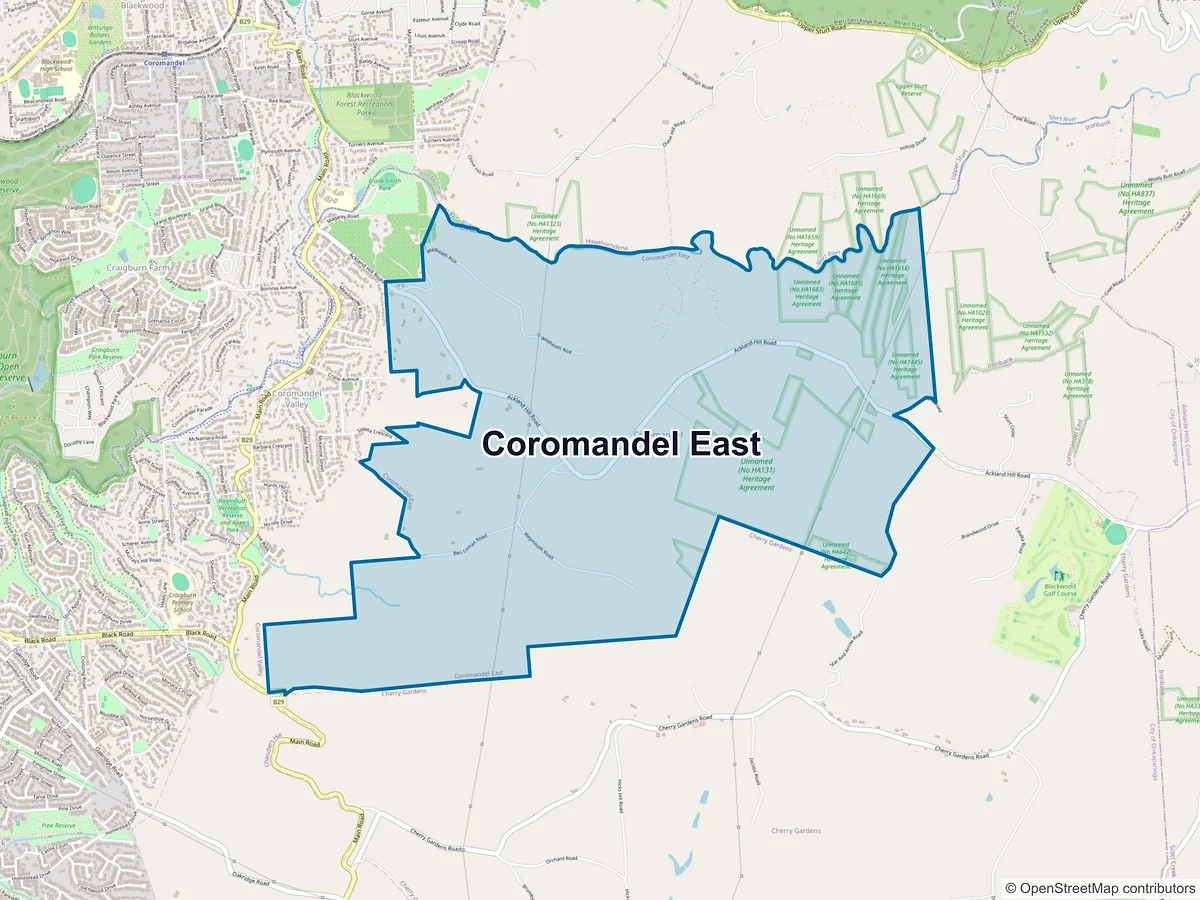 Map of Coromandel East, SA, Australia
