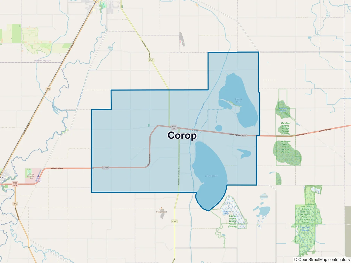 Map of Corop, VIC, Australia