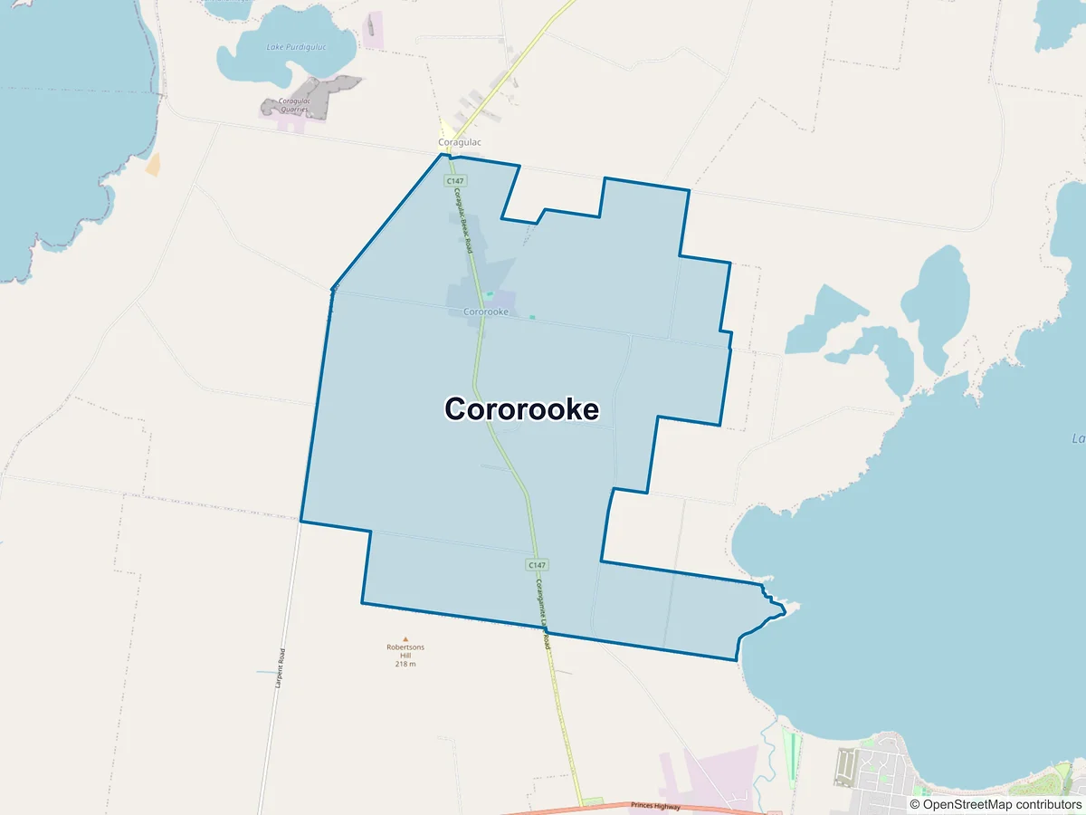 Map of Cororooke, VIC, Australia