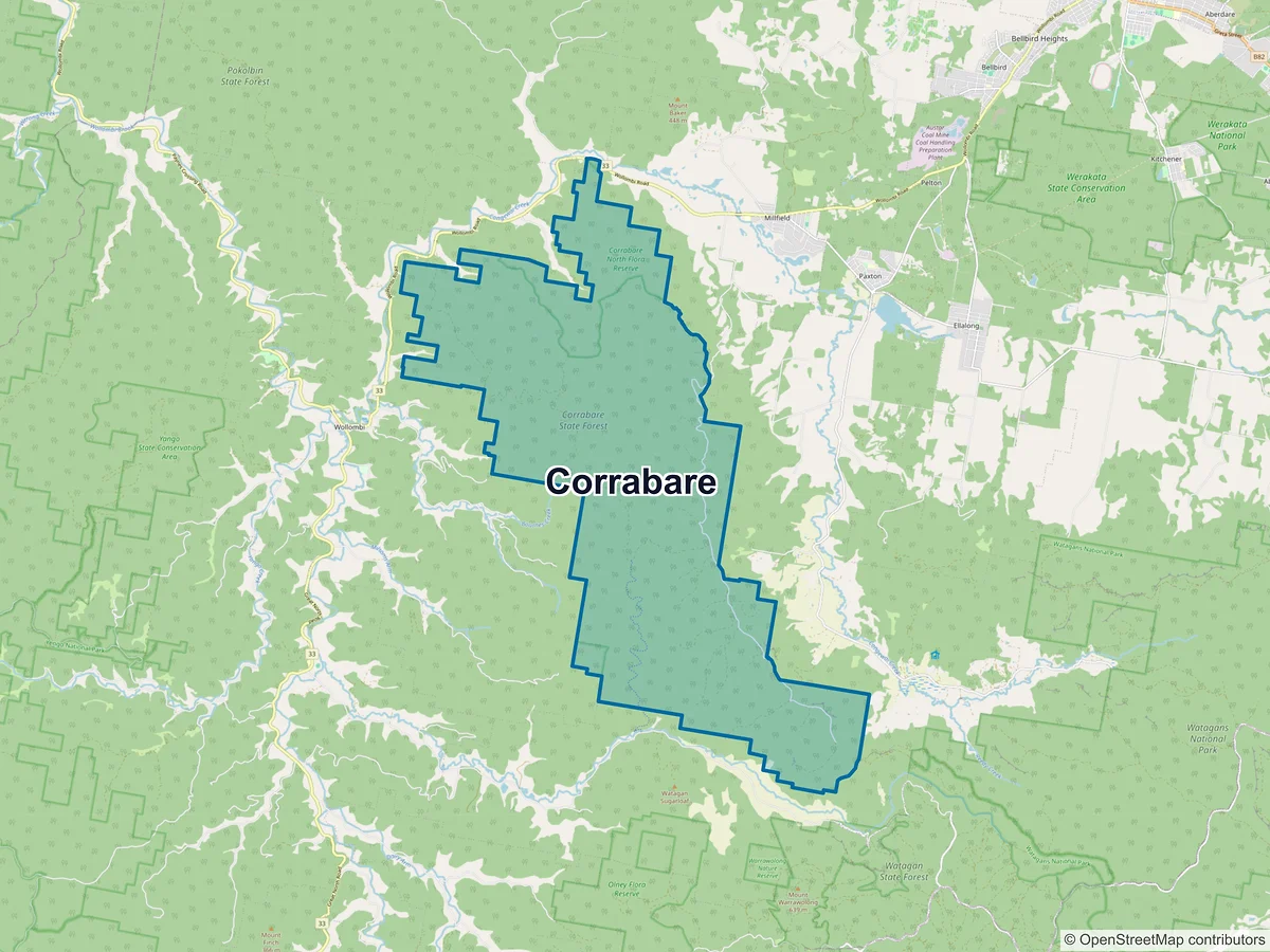 Map of Corrabare, NSW, Australia