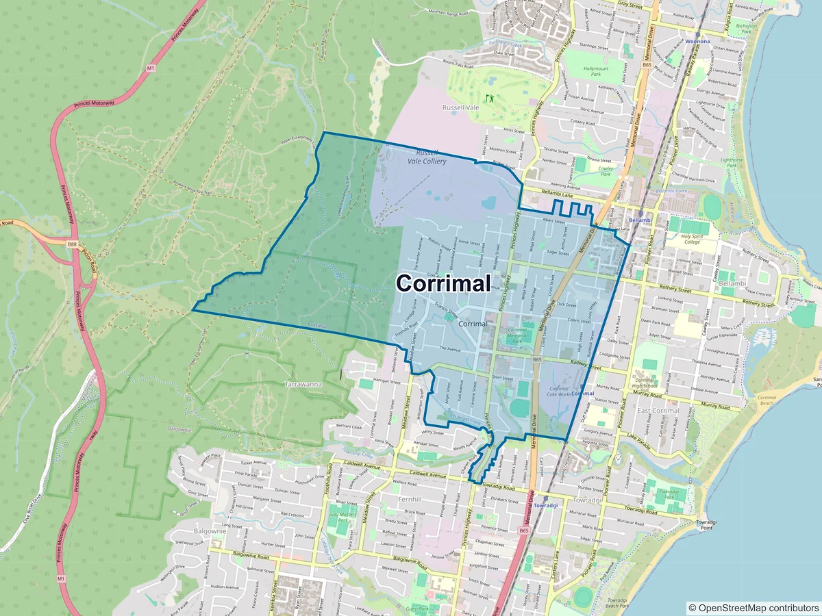 Map of Corrimal, NSW, Australia