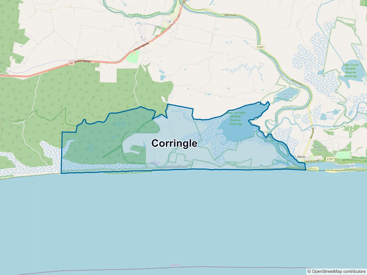Map of Corringle, VIC, Australia