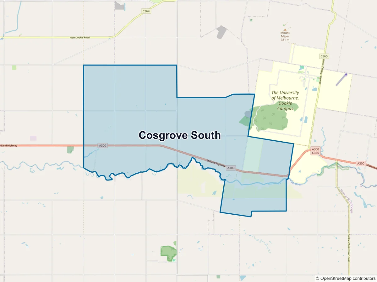 Map of Cosgrove South, VIC, Australia