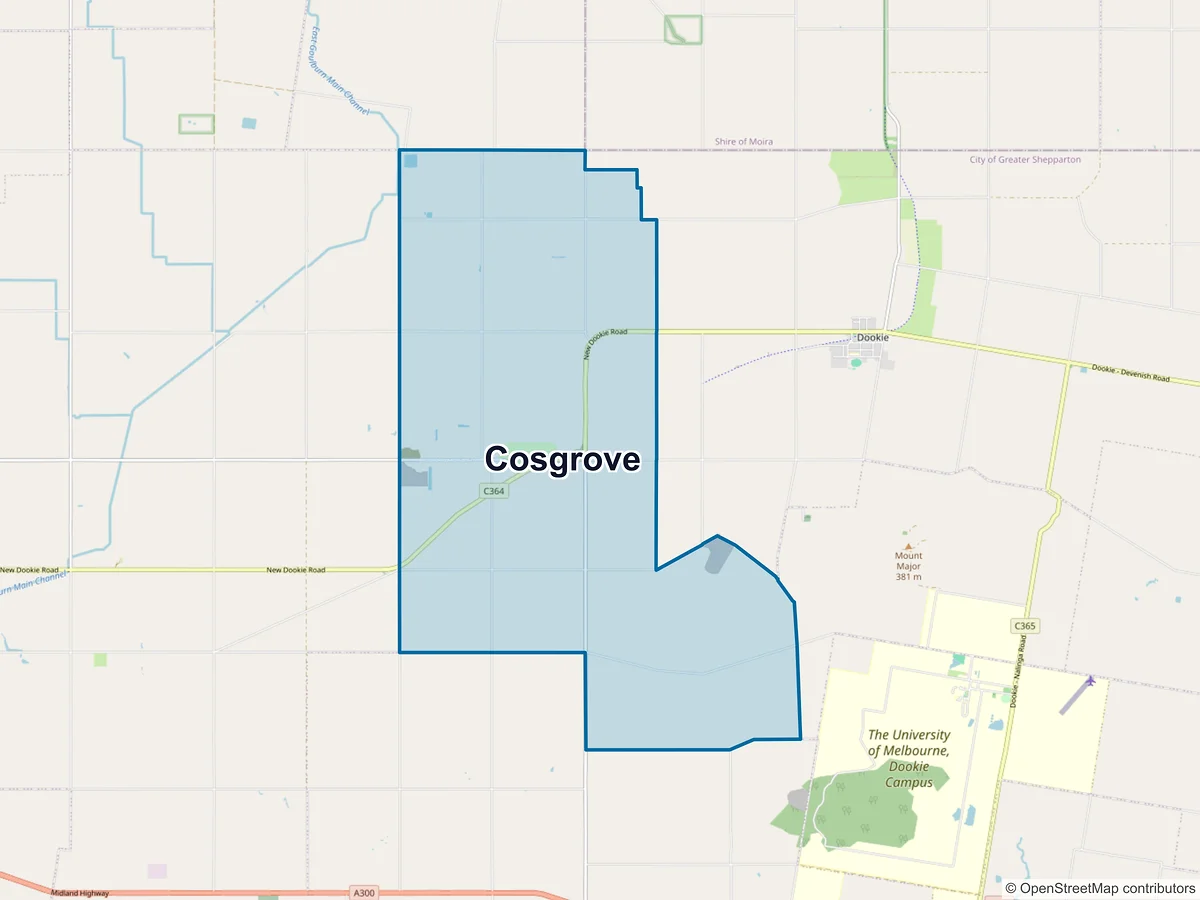 Map of Cosgrove, VIC, Australia