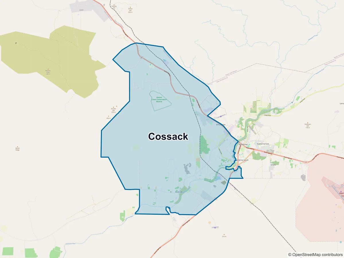Map of Cossack, NT, Australia