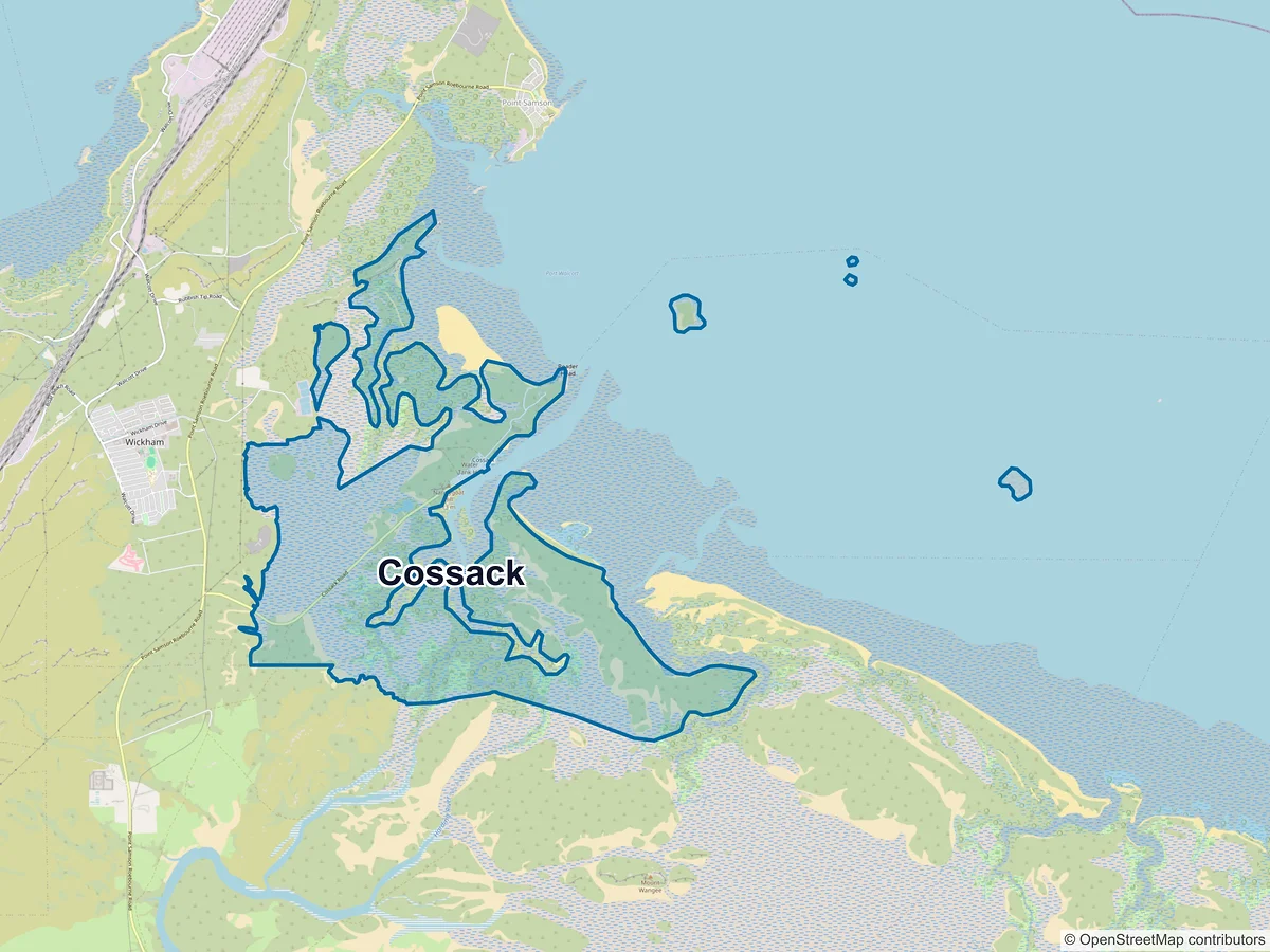 Map of Cossack, WA, Australia