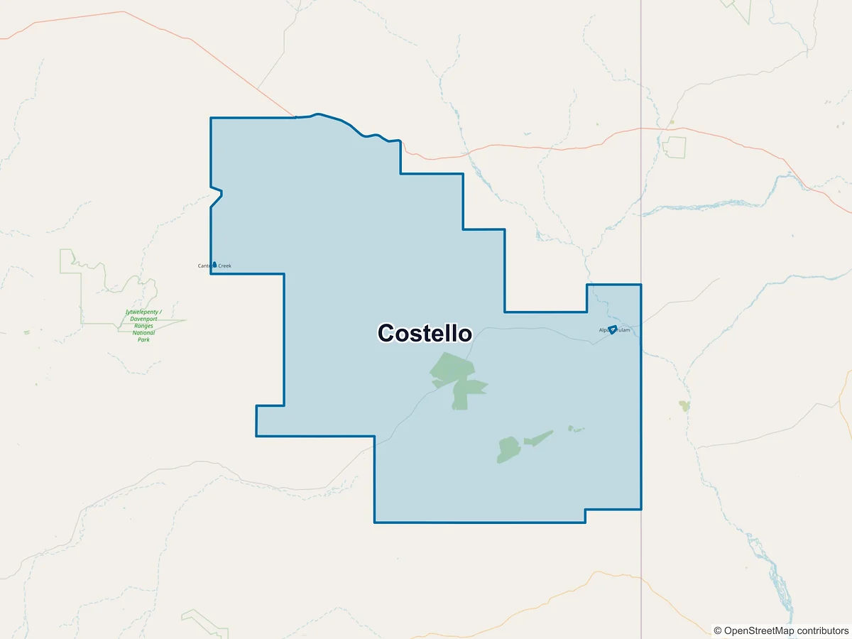 Map of Costello, NT, Australia
