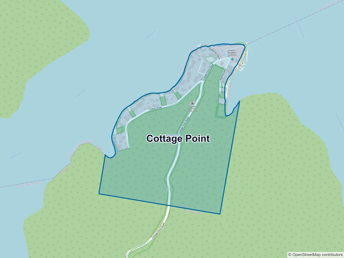 Map of Cottage Point, NSW, Australia