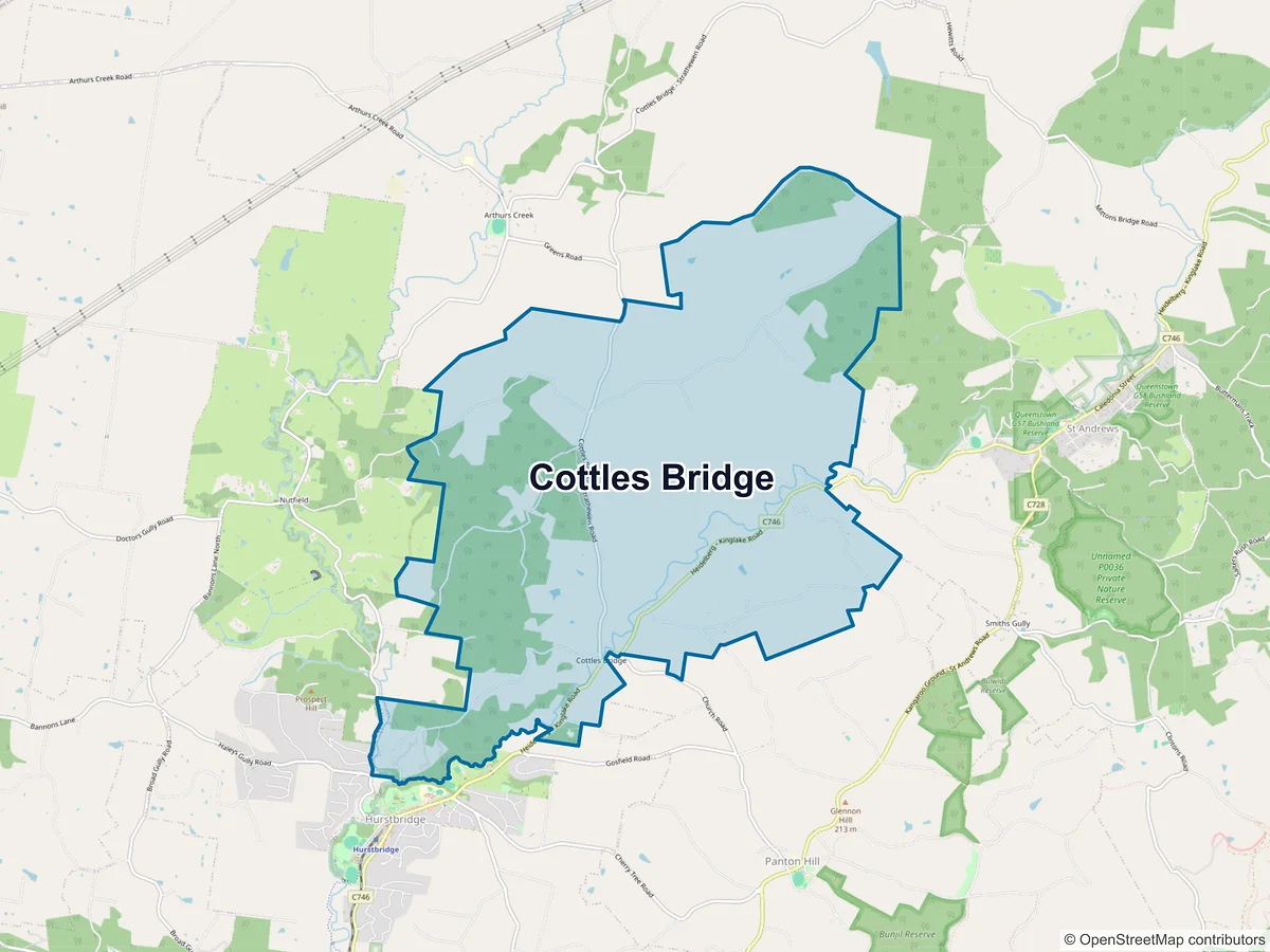 Map of Cottles Bridge, VIC, Australia