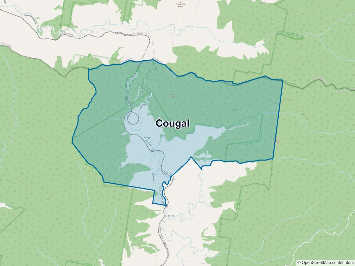 Map of Cougal, NSW, Australia
