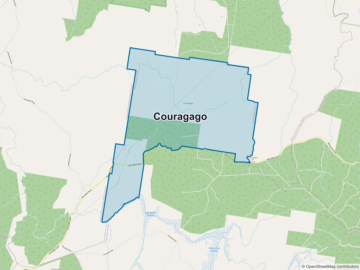Map of Couragago, NSW, Australia