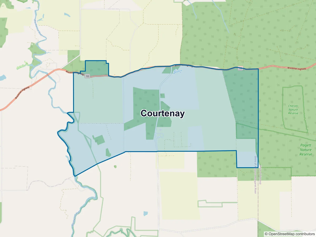 Map of Courtenay, WA, Australia