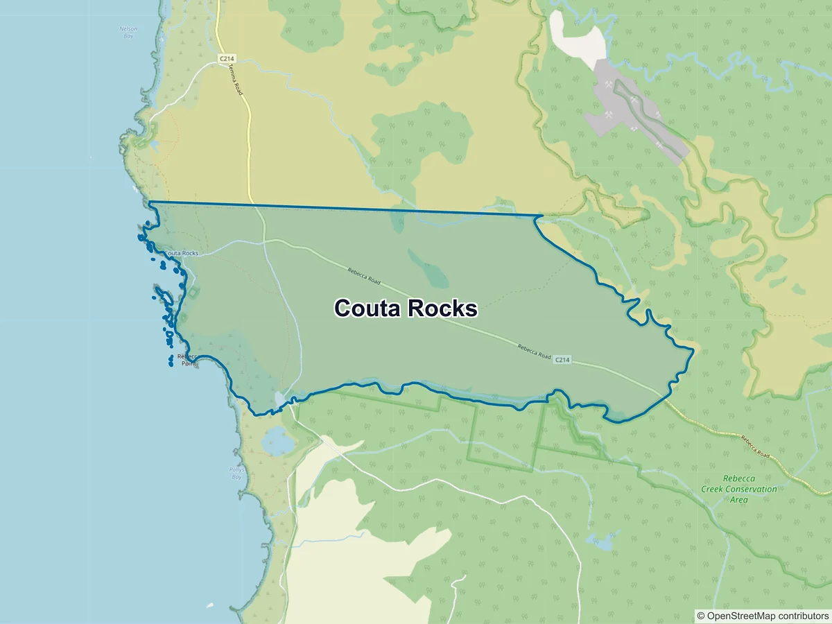 Map of Couta Rocks, TAS, Australia