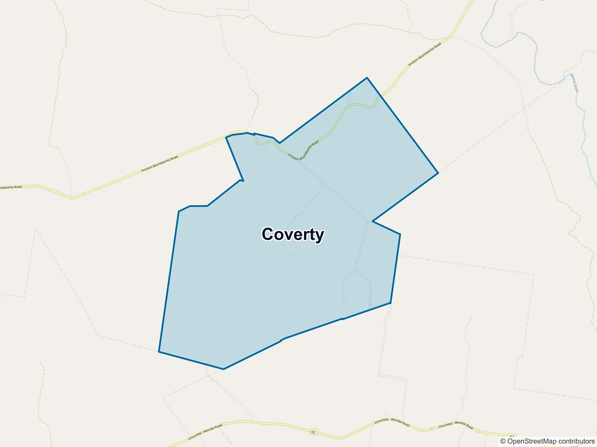 Map of Coverty, QLD, Australia
