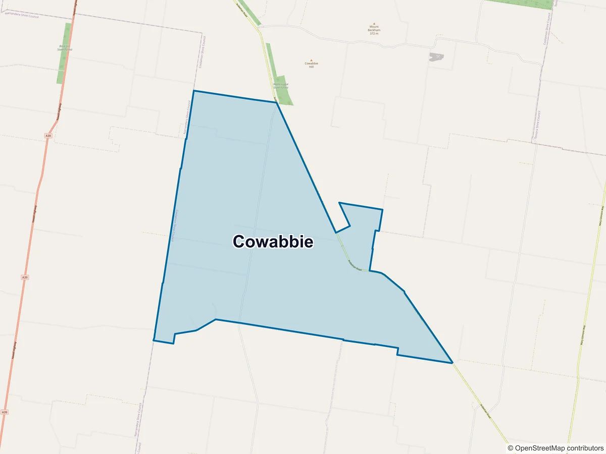 Map of Cowabbie, NSW, Australia