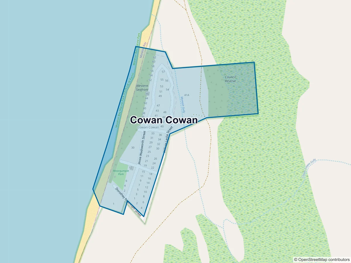 Map of Cowan Cowan, QLD, Australia