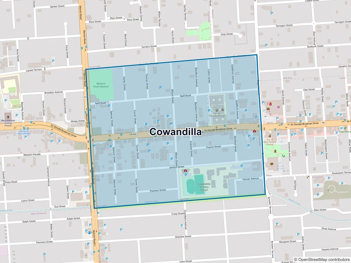 Map of Cowandilla, SA, Australia