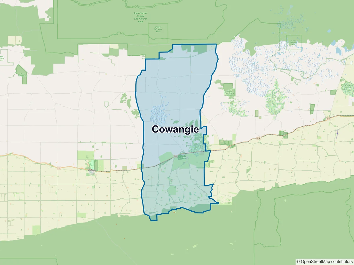 Map of Cowangie, VIC, Australia