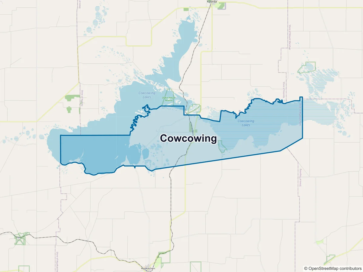 Map of Cowcowing, WA, Australia