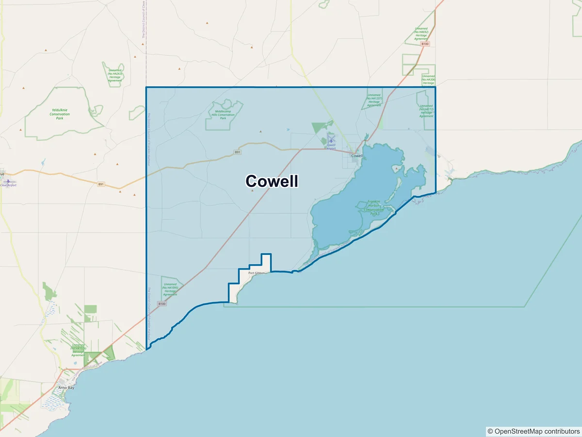Map of Cowell, SA, Australia