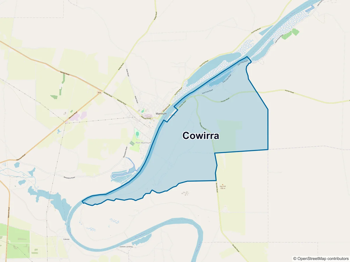 Map of Cowirra, SA, Australia