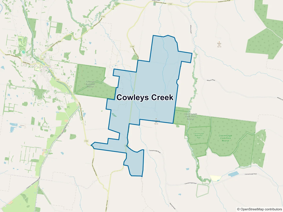 Map of Cowleys Creek, VIC, Australia