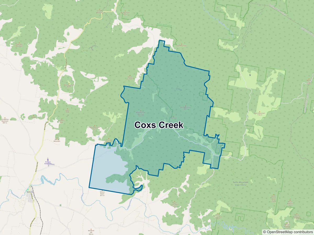 Map of Coxs Creek, NSW, Australia