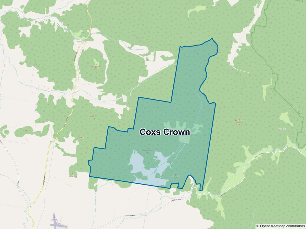 Map of Coxs Crown, NSW, Australia