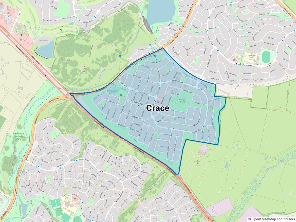 Map of Crace, ACT, Australia