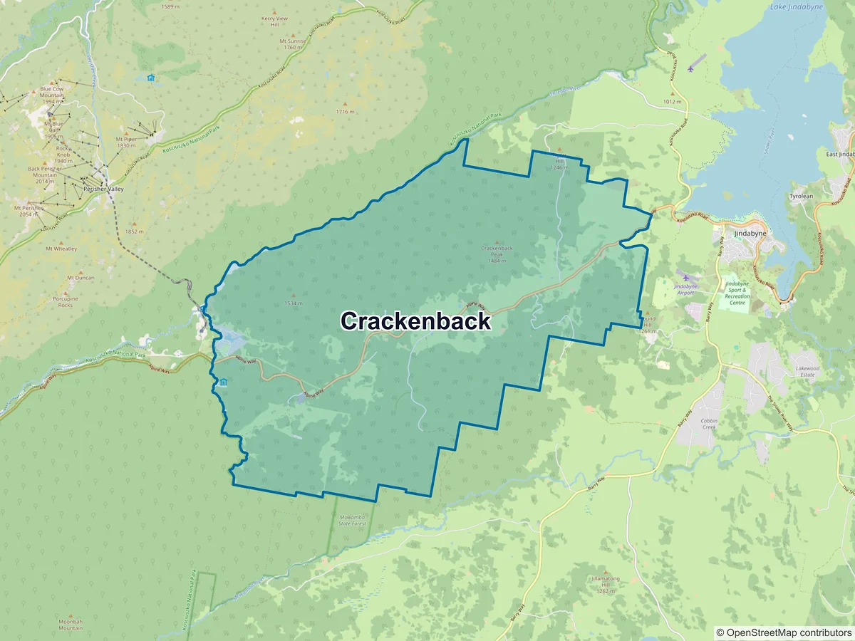 Map of Crackenback, NSW, Australia