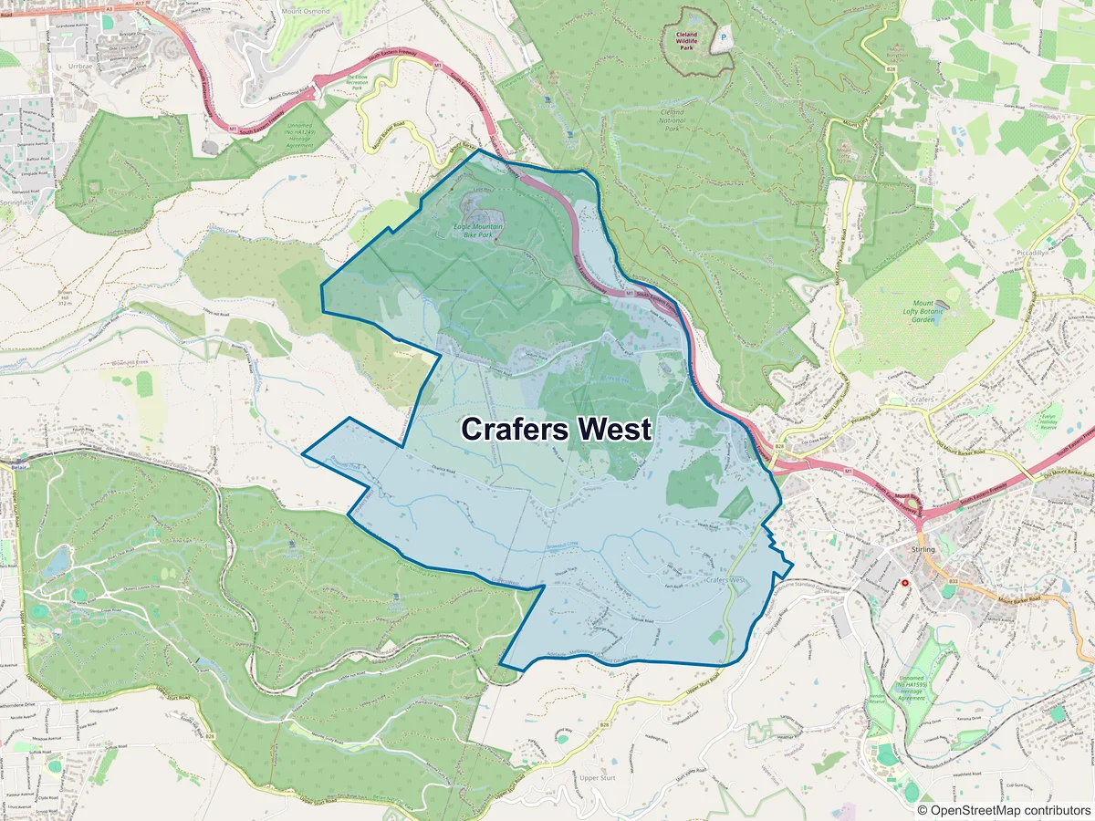 Map of Crafers West, SA, Australia