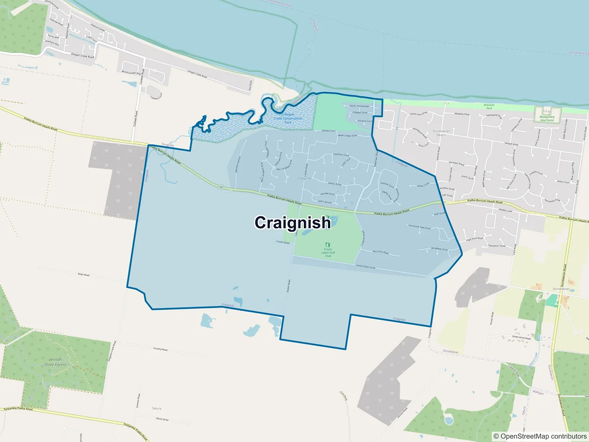 Map of Craignish, QLD, Australia