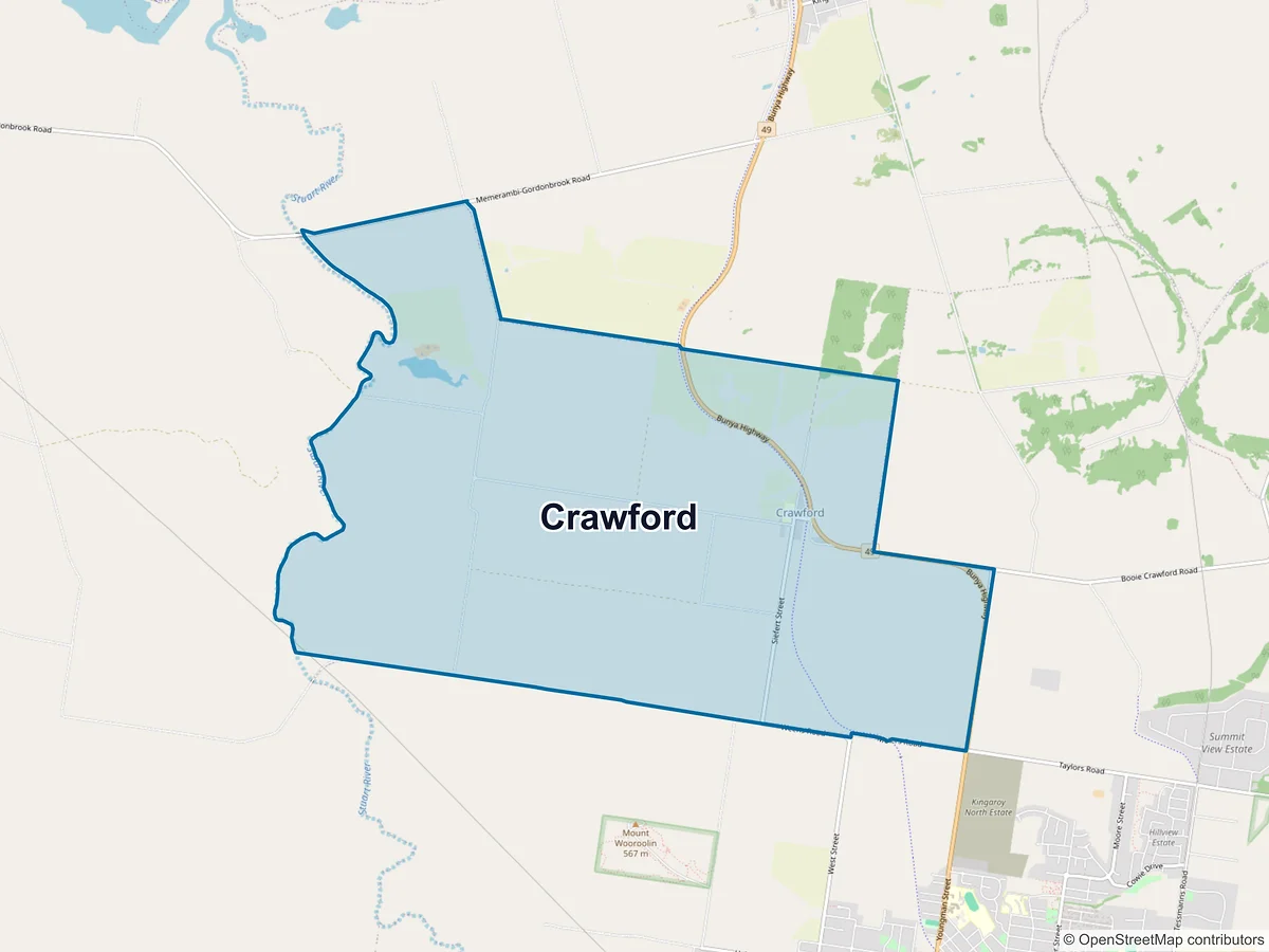 Map of Crawford, QLD, Australia