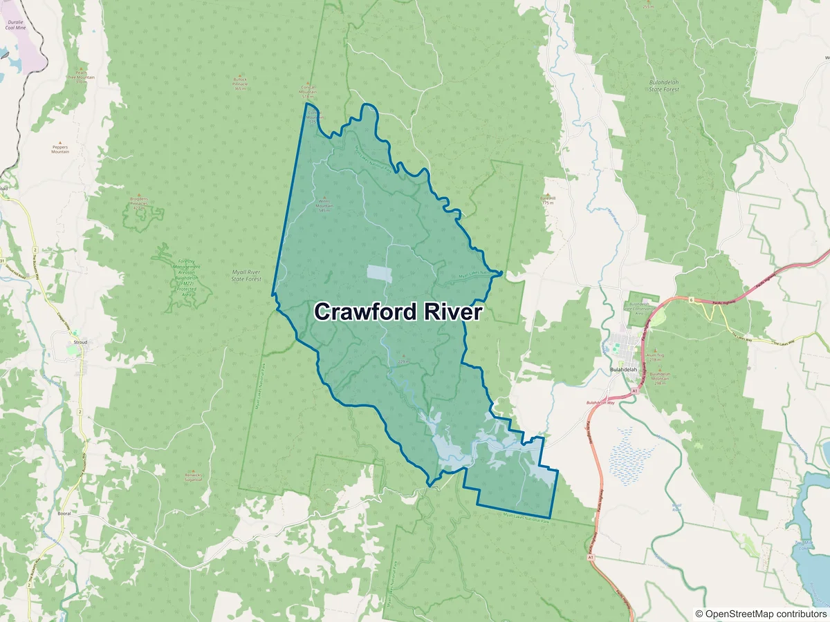 Map of Crawford River, NSW, Australia