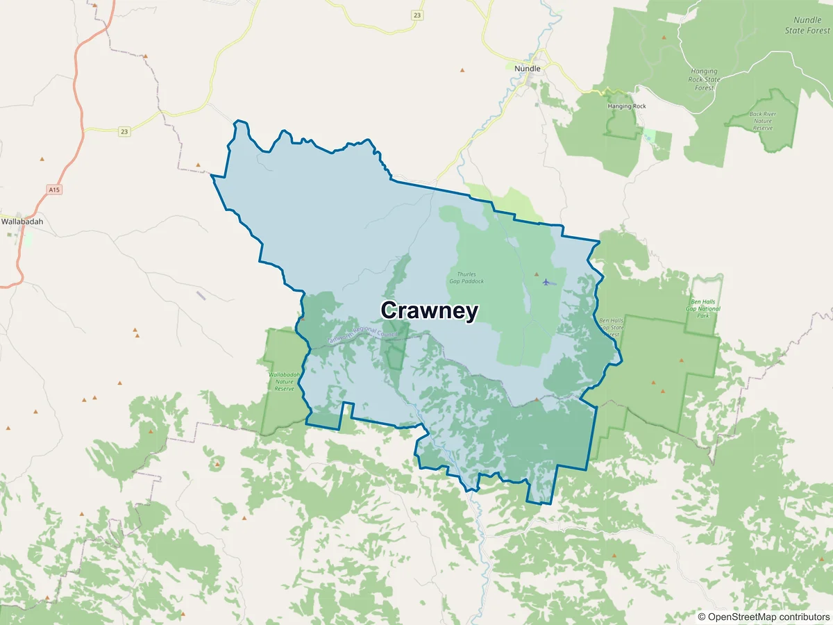 Map of Crawney, NSW, Australia