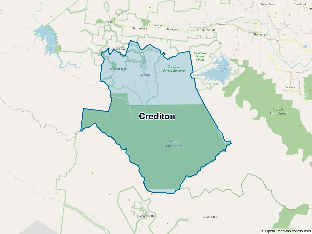 Map of Crediton, QLD, Australia